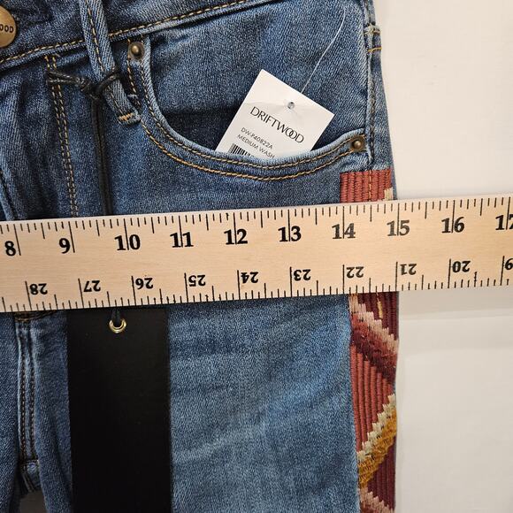 Driftwood Jeans Jackie High Rise Embroidered Blue Size 24x27 - Picture 8 of 11